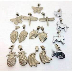 Tradewind Bay Tablecloth Weights Lot 16 Butterfly Dragonfly, Strawberries, Cow